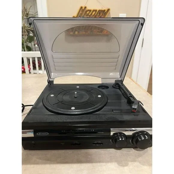 Jensen JTA-230 Portable 3-Speed Turntable Record Player W/ Built